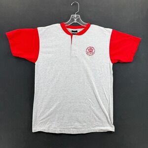 UltraClub American Embassy Moscow Russia Henley Shirt Mens Large Gray Red USA